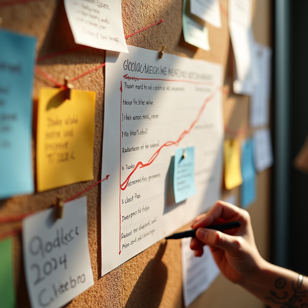 Close-up of handwritten research notes analyzing Google algorithm update timelines pinned to a corkboard in an academic setting
